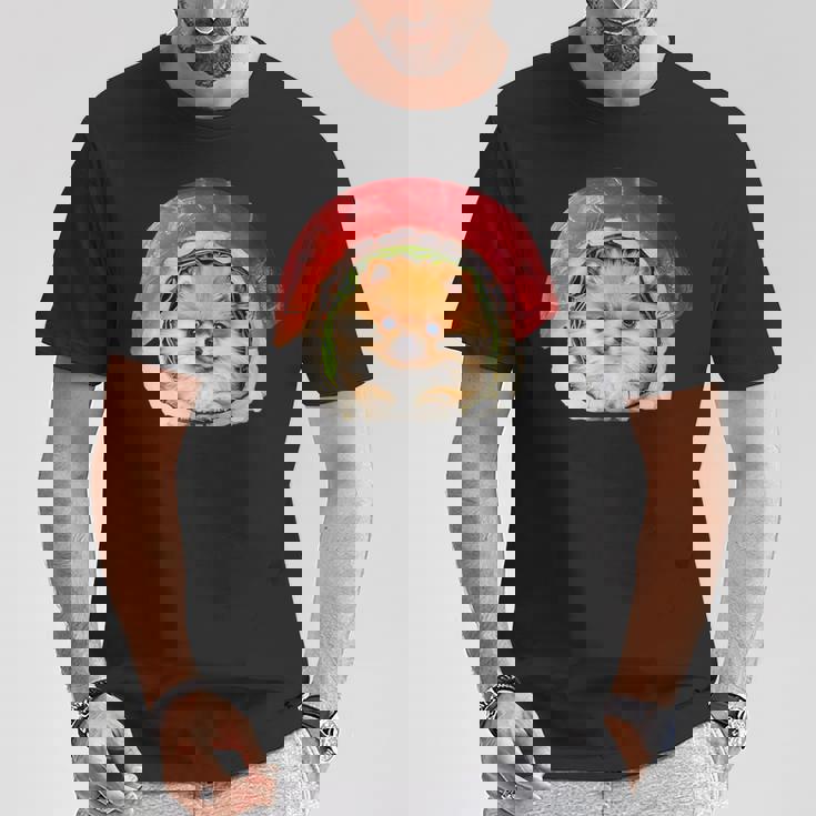 面白いtシャツ ポメラニアン 犬 イヌ 寿司 メンズ 犬好き グッズ かわいい おもしろ 面白い 服 ネタ Tシャツ 面白い贈り物