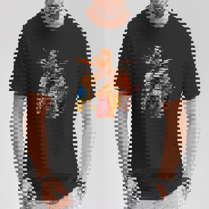 面白いtシャツ 猫 ネコ ギター バンド メンズ 猫好き グッズ おもしろ 面白い 服 ネタ にゃんこ Tシャツ 面白い贈り物