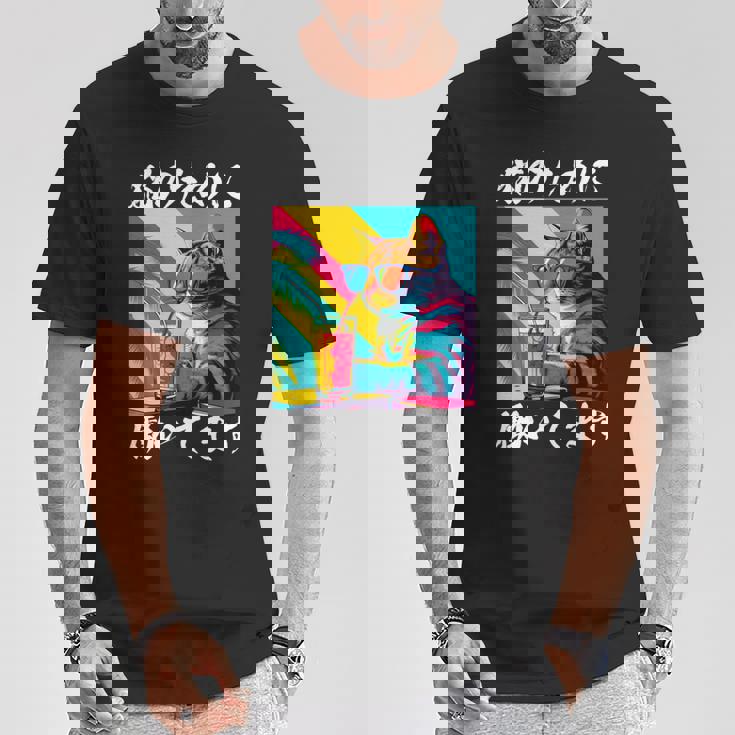 面白いtシャツ 猫 ネコ メンズ 猫好き グッズ おもしろ 面白い 服 ネタ にゃんこ 猫の下僕 長袖tシャツ Tシャツ 面白い贈り物