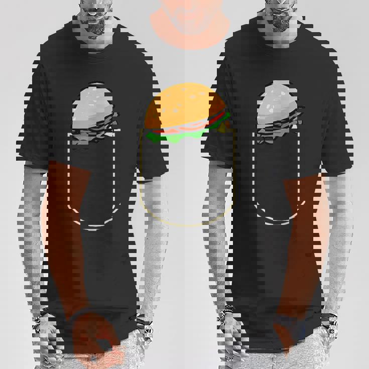 面白いハンバーガー ポケット入り ギフト チーズバーガー ポケット Tシャツ 面白い贈り物