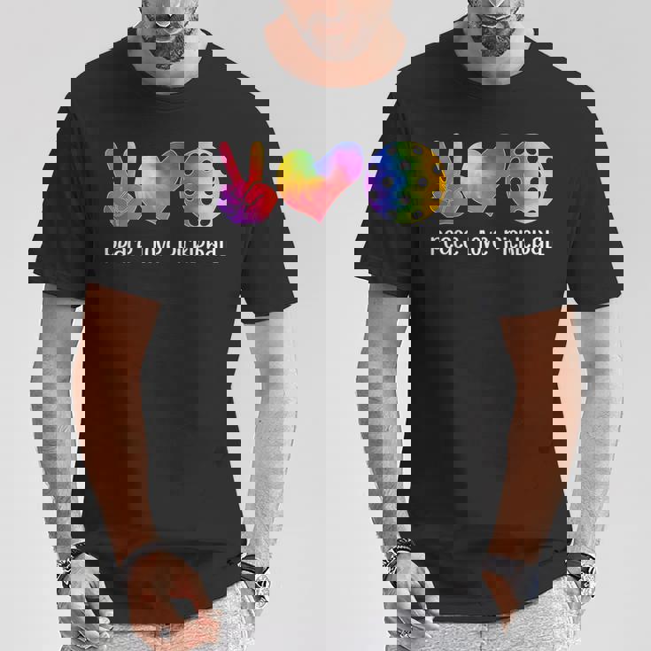 面白いピックルボール タイダイ 引退した平和愛のピックルボール Tシャツ 面白い贈り物