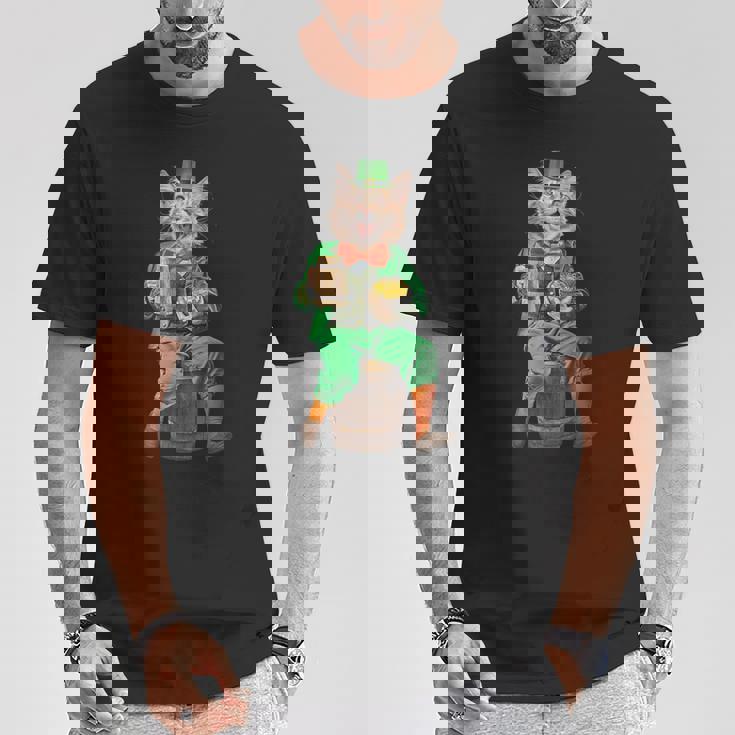 面白いレプラコーン猫、ハッピーセントパトリックデー Tシャツ 面白い贈り物