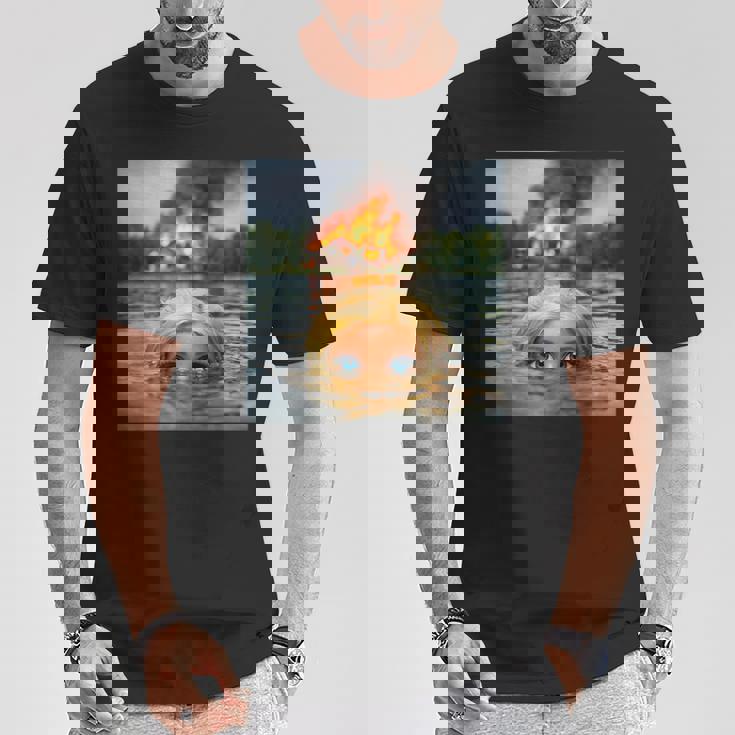 面白い人形の顔の服 ミーム 女性 男性 ヴィンテージ 水泳 Tシャツ 面白い贈り物