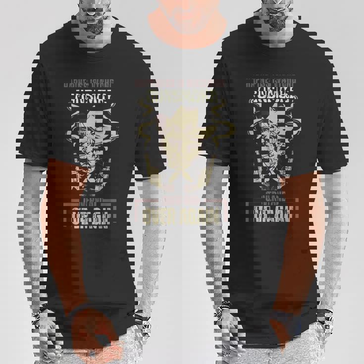 面白い幸せはガンスモークを何度も見ていることです Tシャツ 面白い贈り物