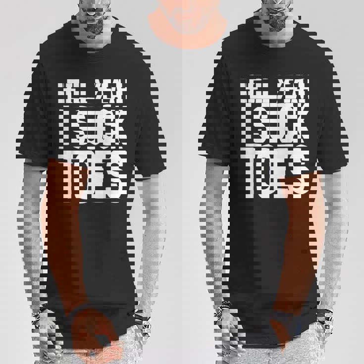 面白い足フェチ つま先を吸う ジョーク 地獄 Yeah Iuck Toes Tシャツ 面白い贈り物