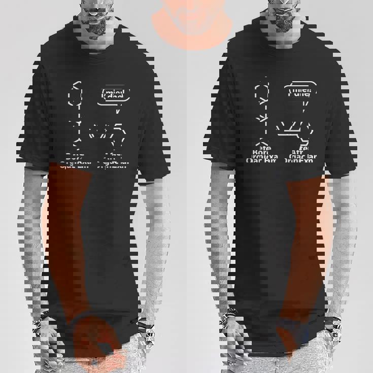 面白い駄洒落-有機化学試験後の前-私は奉仕する Tシャツ 面白い贈り物