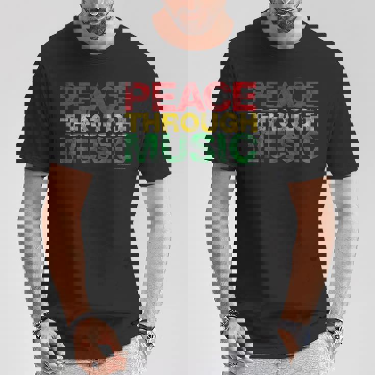 音楽を通して平和を変えるために遊ぶ Tシャツ 面白い贈り物