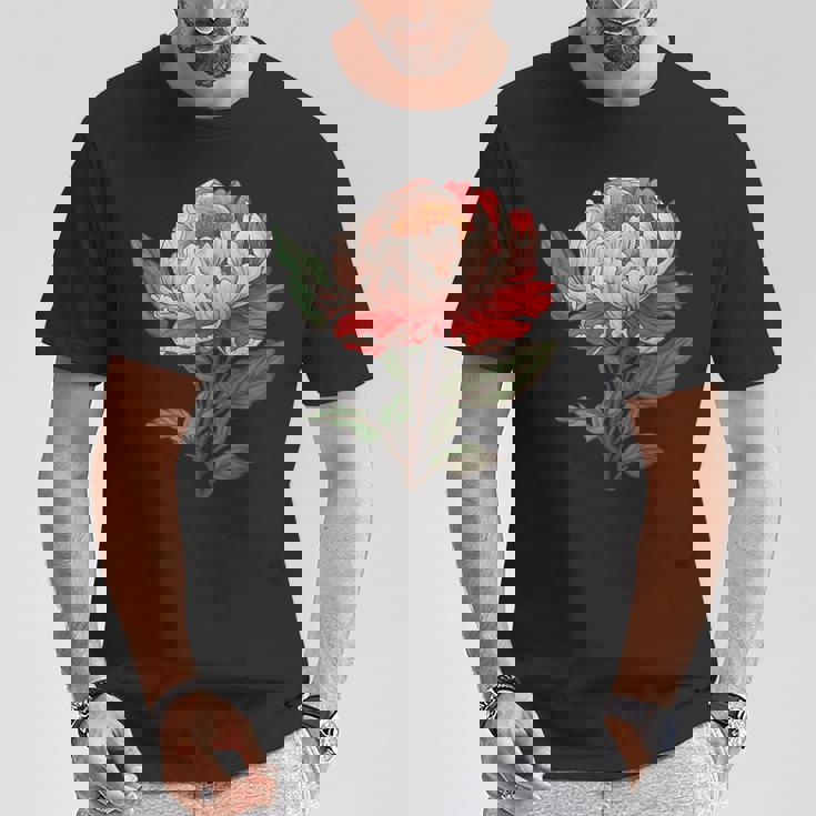 魅惑的な牡丹ブーケ Tシャツ 面白い贈り物