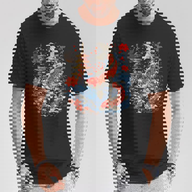 鯉 桜 桜 季節 アジアン 鯉 塔 寺 Tシャツ 面白い贈り物