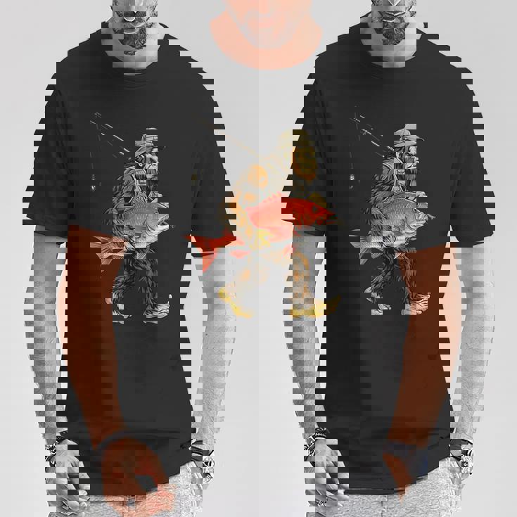 鯛 ビッグフット フィッシャーマン 海水釣り サスカッチ Tシャツ 面白い贈り物