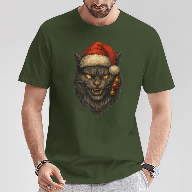Evil Christmas Cat With Santa Hat And Ornaments T-Shirt Unique Gifts Evil Christmas Cat With Santa Hat And Ornaments T-Shirt Unique Gifts