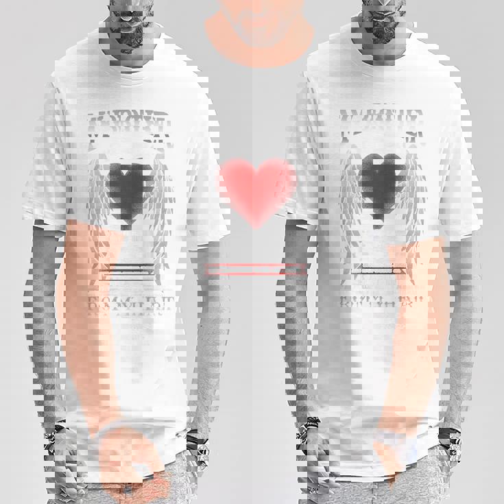 バックプリント My Guardian Angel Brotherメモリアル Tシャツ 面白い贈り物