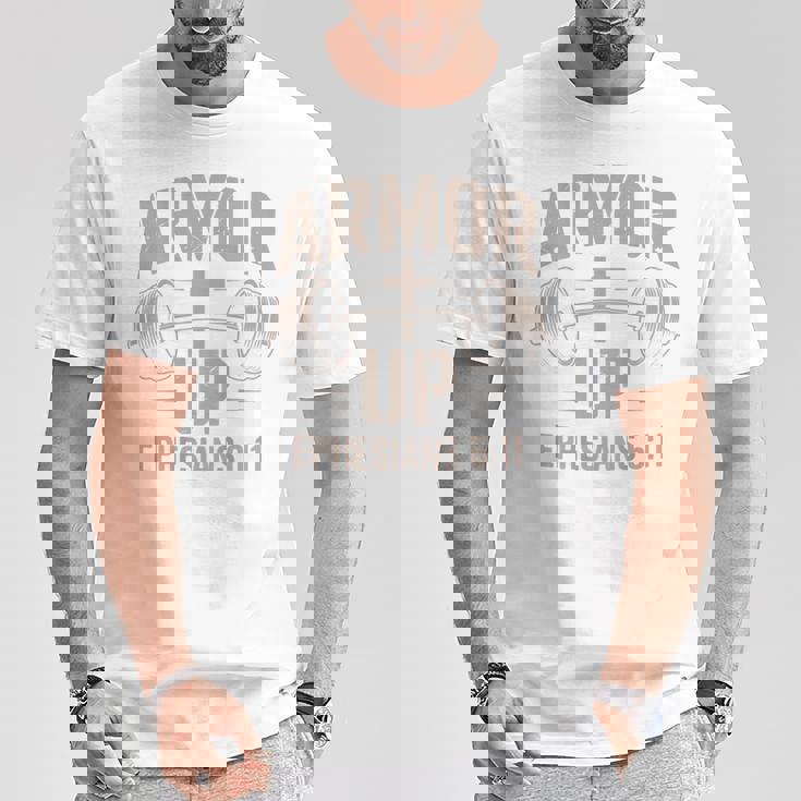 Armor Up Gym Christian Workout Dumbbell Cross Barbell T-Shirt Unique Gifts Armor Up Gym Christian Workout Dumbbell Cross Barbell T-Shirt Unique Gifts