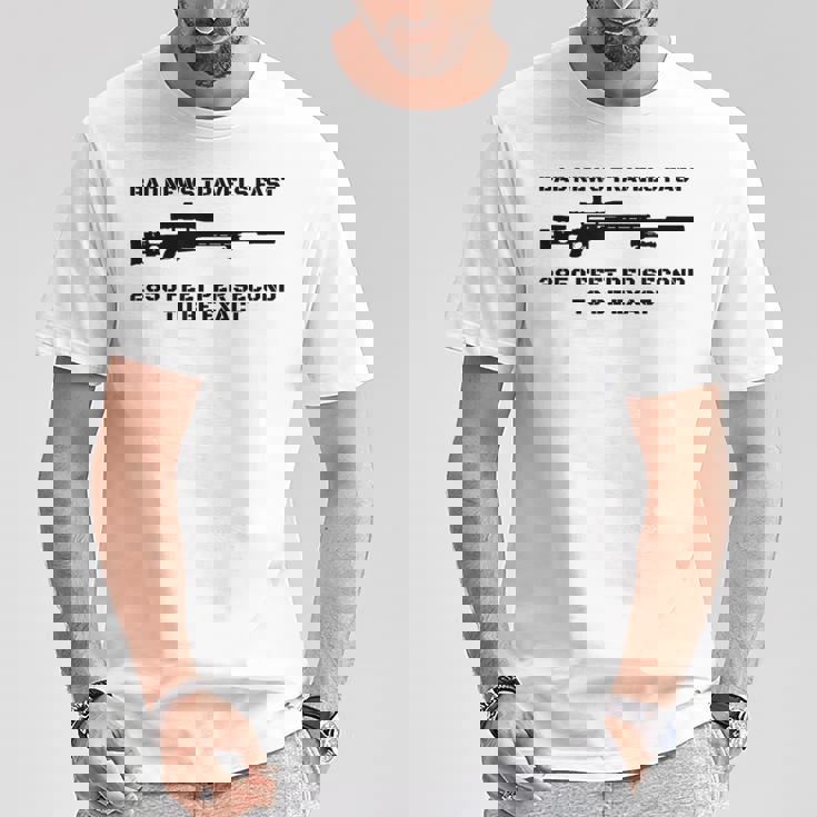 Bad News スナイパーライフル アーミー ジョーク ミリタリー ユーモア Tシャツ 面白い贈り物