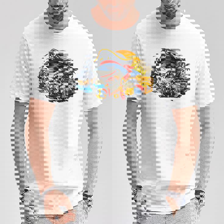 Beer Dad Piratehark グラフィック 漫画 海 アドベンチャーシャツ Tシャツ 面白い贈り物