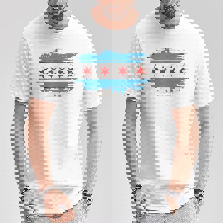 De La Bandera De Chicago Mapas De Chicago De Chicago Camiseta unisex Regalos divertidos