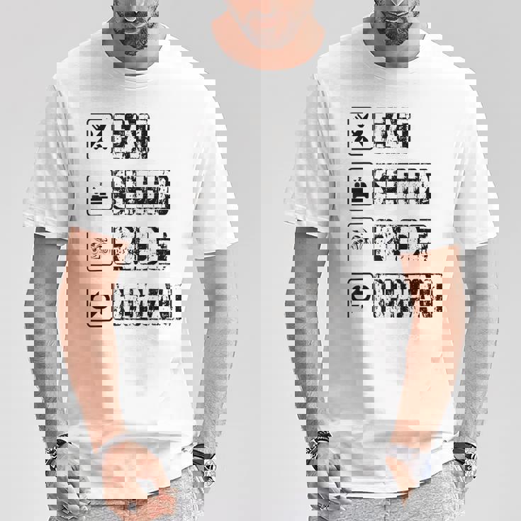 Eatleep Ride Repeat オートバイ バイク モーターサイクリスト 格言 Tシャツ 面白い贈り物