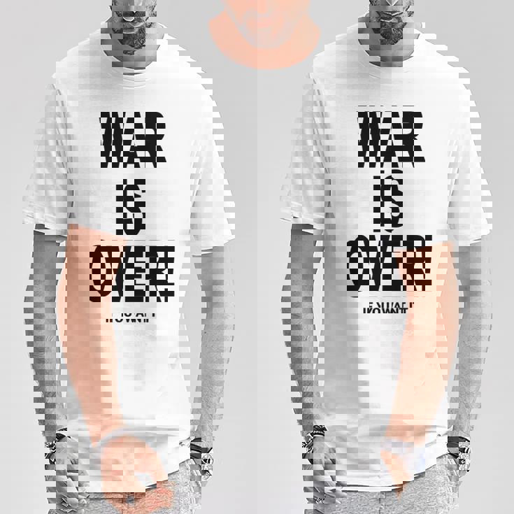 Exclusive War Is Over ご希望の場合限定ブラックプリント 長袖tシャツ Tシャツ 面白い贈り物