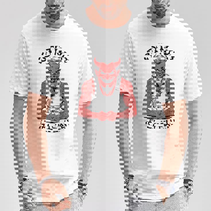 Got Ink Tattoo Devil Hell Yeah Inked Tattooist Tシャツ 面白い贈り物