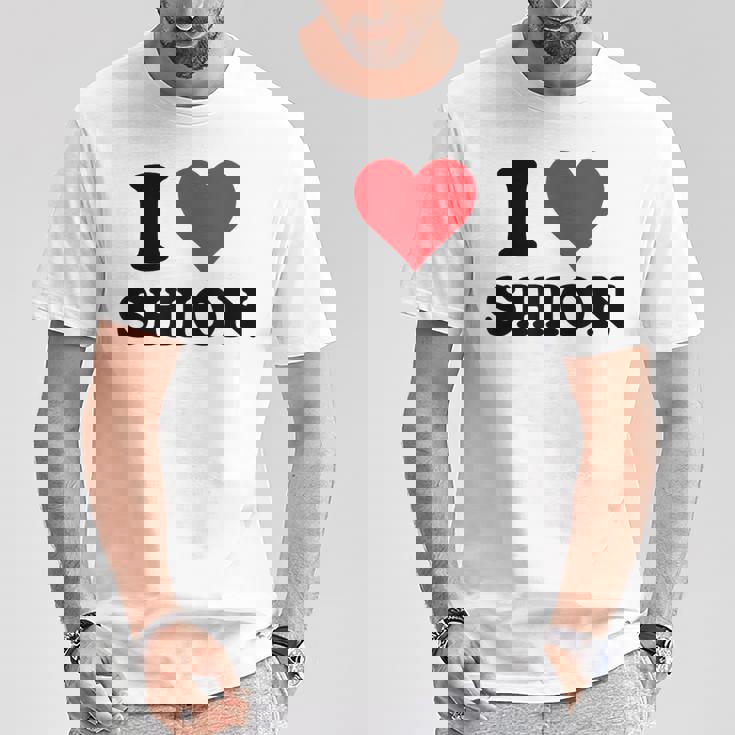 I Hearthion ファーストネーム I Love パーソナライズ Tシャツ 面白い贈り物