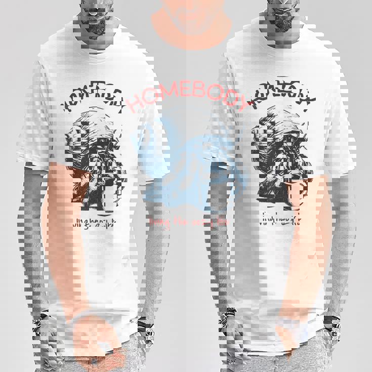 Homebody 居心地の良い生活 面白いヤドカリとコーヒー Tシャツ 面白い贈り物