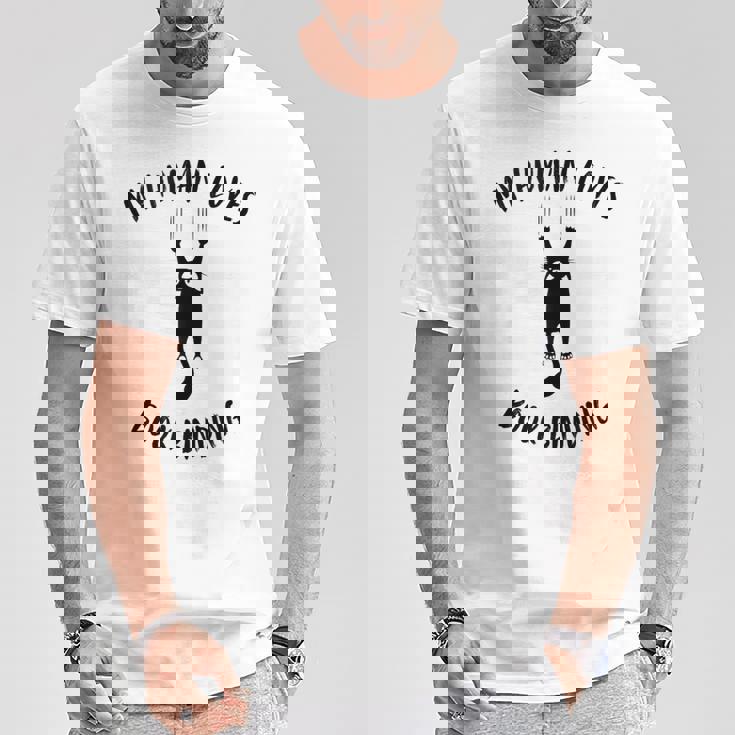 My Human Loves Book Binding Cat Parent Hobby Lover Tank Top T-Shirt Unique Gifts