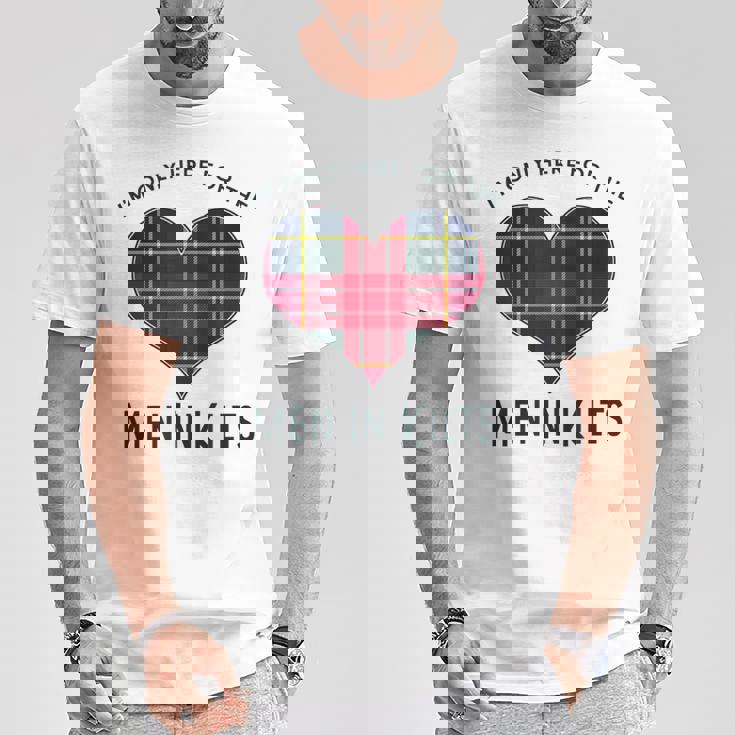 I'm Only Here For The In Kilts タータンチェック ハート Tシャツ 面白い贈り物