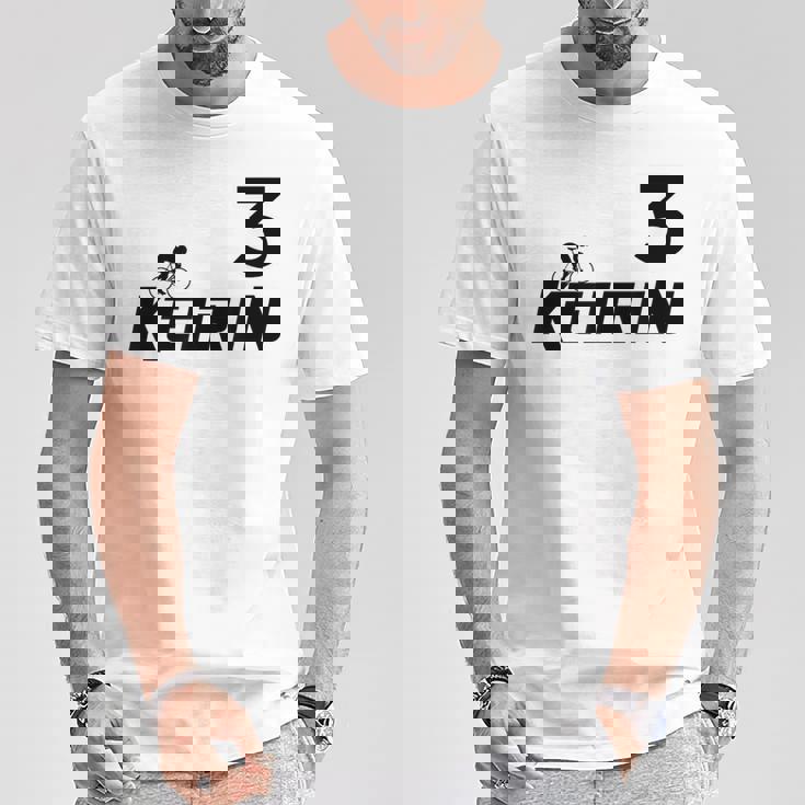 Keirin レッド ナンバー3 レッド ナンバー3 レーシング Tシャツ 面白い贈り物