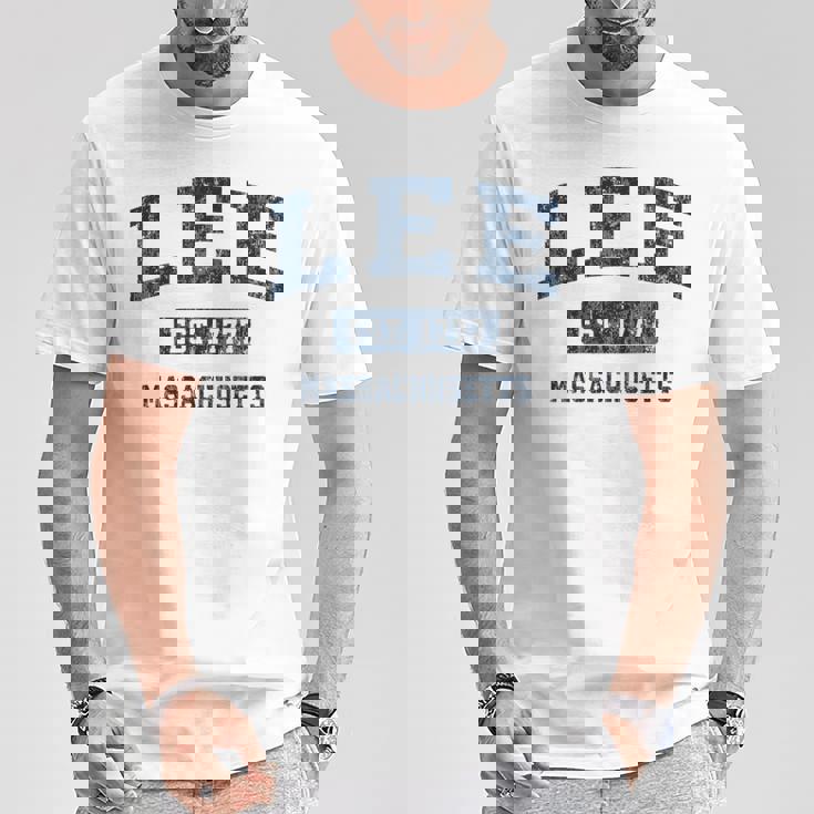 Lee Massachusetts Ma ビンテージスポーツデザイン ネイビー 長袖tシャツ Tシャツ 面白い贈り物