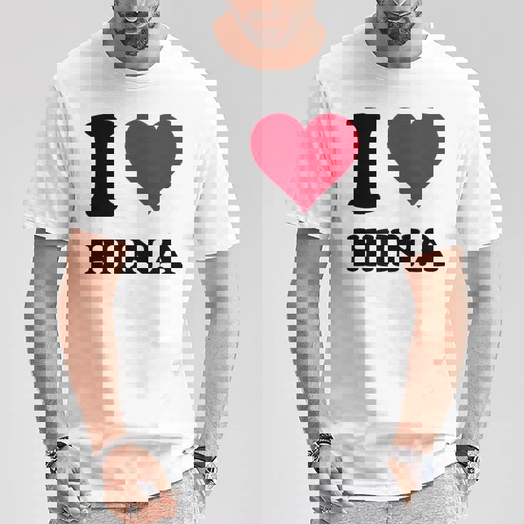 I Love Hina Tシャツ 面白い贈り物