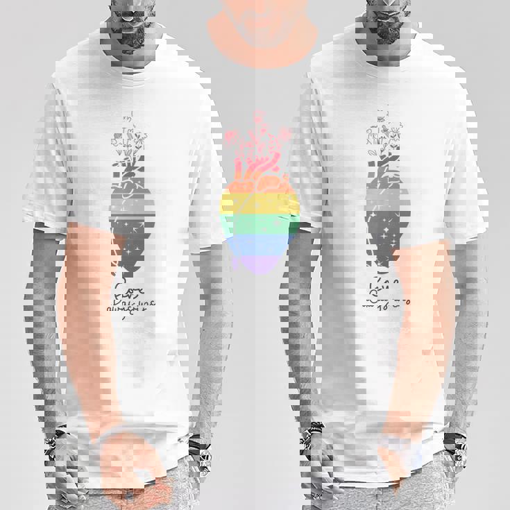 Love Wins Always Lgbt Lgbtq レインボープライド月間サポート Tシャツ 面白い贈り物
