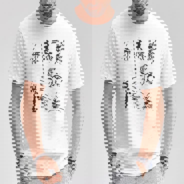 Nazca Lines 古代ufoエイリアン地球外生命アートtシャツ Tシャツ 面白い贈り物