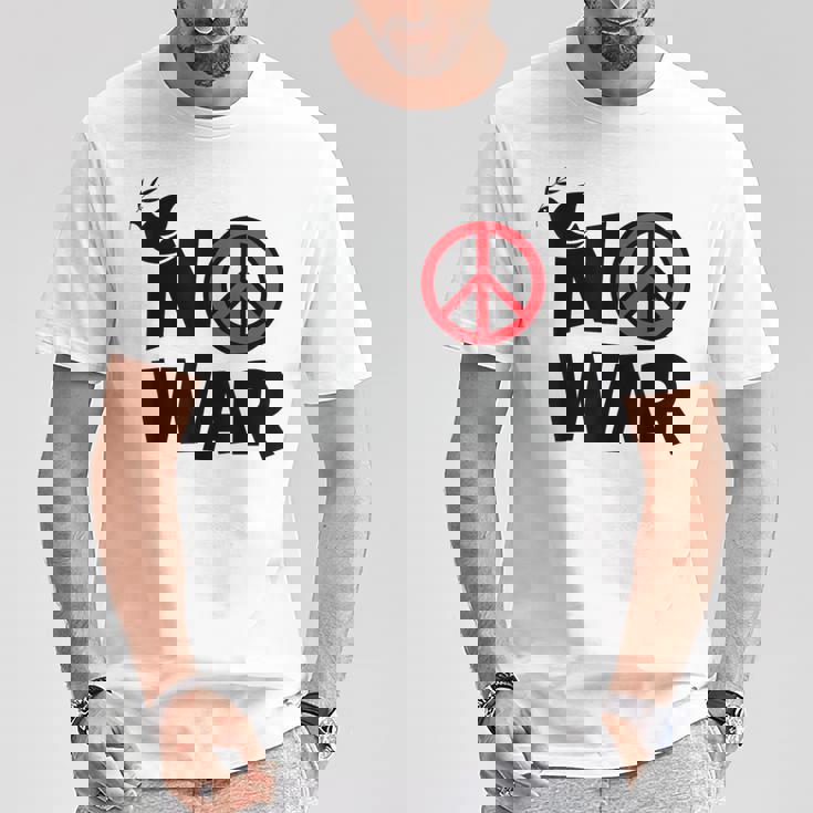 No War 反戦 平和の鳩 Tシャツ 面白い贈り物