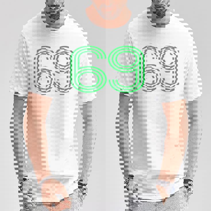 Number 69 シャツ レトロ ユニフォーム ヨーロッパスタイル バックプリント ジャージ Tシャツ 面白い贈り物