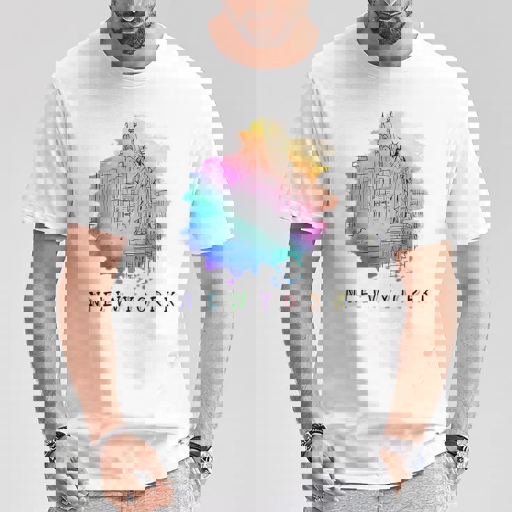 Nyc ニューヨークシティスカイライン 自由の女神 Tシャツ 面白い贈り物