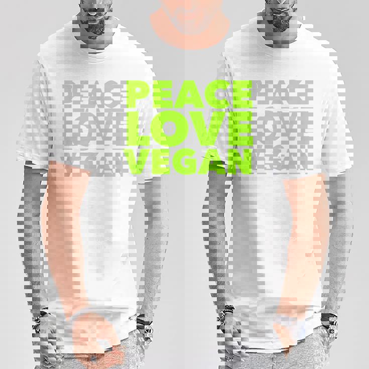 Peace Loveegan クール ベジタリアンとビーガン Tシャツ 面白い贈り物