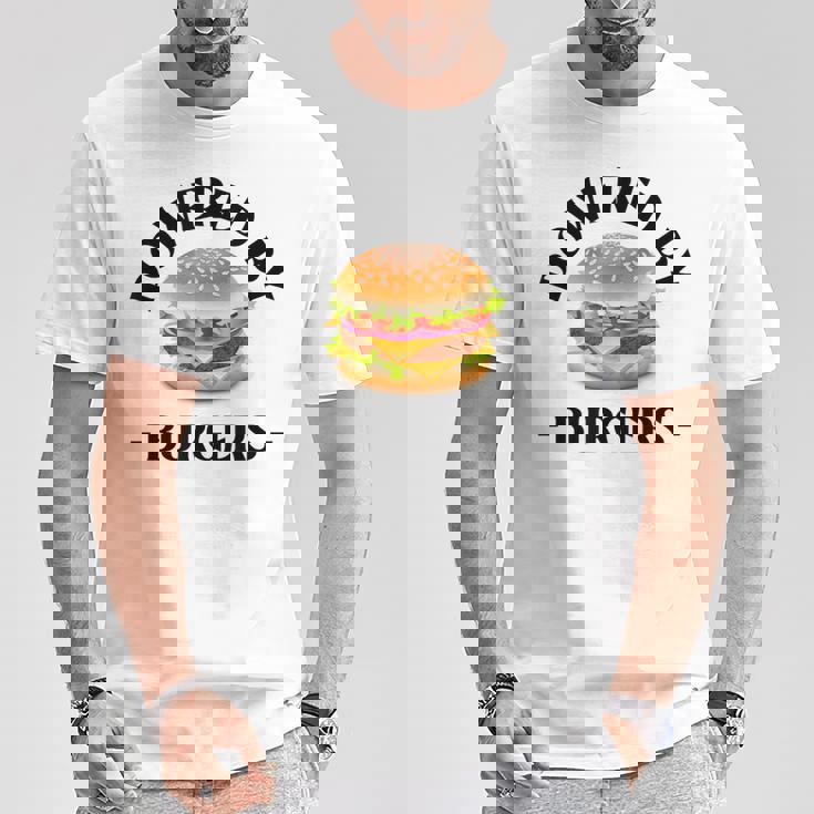 Powered By Burgers ファーストフード愛好家 面白いビーフバーガー Tシャツ 面白い贈り物