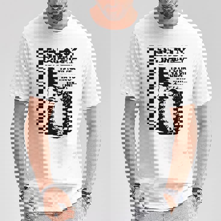 Skakaka Enjoy Yourself Its Later Than You Think 長袖tシャツ Tシャツ 面白い贈り物