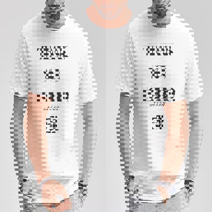 Thank You Ichiro Hitstory 51 外野手 野球選手 Tシャツ 面白い贈り物