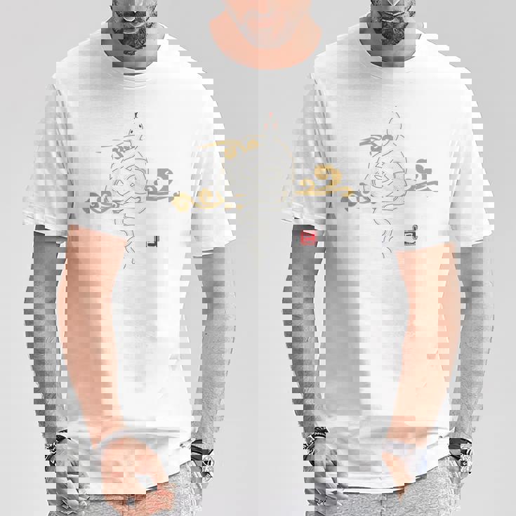 【背面デザイン】和風白蛇デザイン、2025年干支、縁起の良い Tシャツ 面白い贈り物