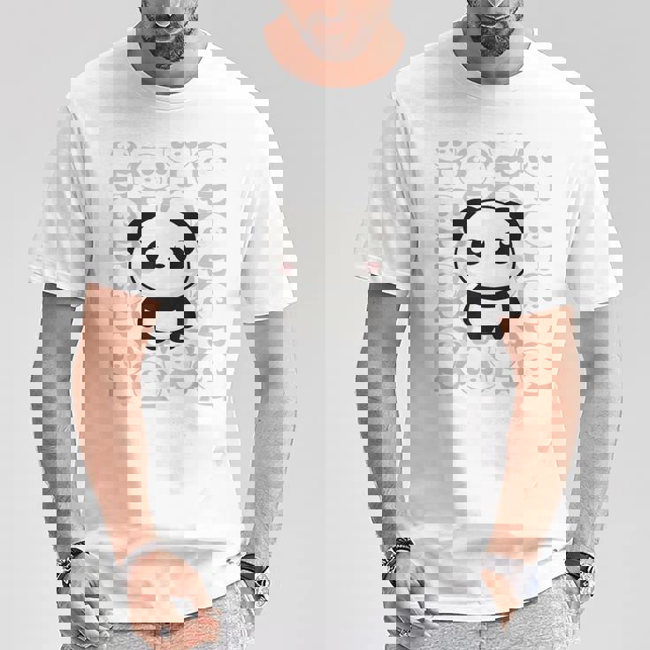 やさしく目立つパンダ ほっこり癒しのパンダイラスト Tシャツ 面白い贈り物