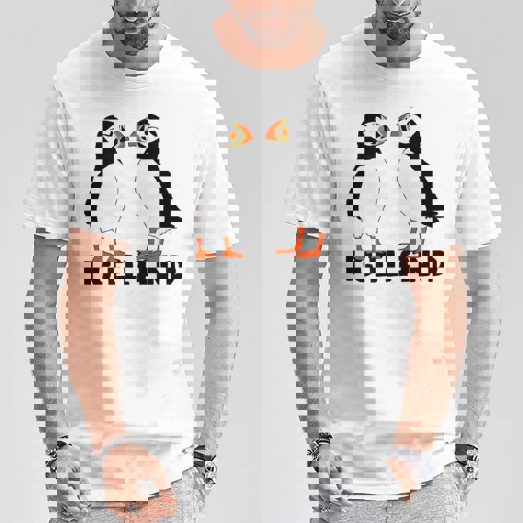 アイスランドのキュートなパフィン2個 Tシャツ 面白い贈り物