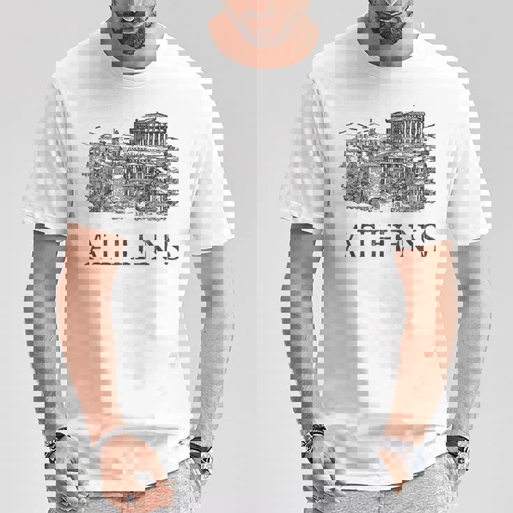 アテネギリシャ-ギリシャのお土産-アテネ Tシャツ 面白い贈り物