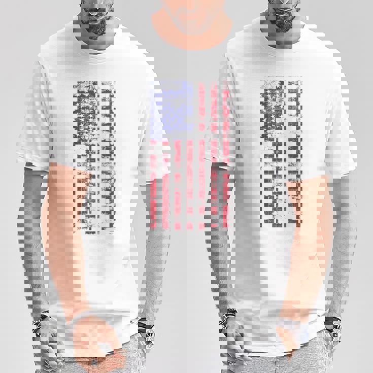 アメリカ国旗 メンズ レディース キッズ アメリカ国旗 愛国的なグランジ Tシャツ 面白い贈り物