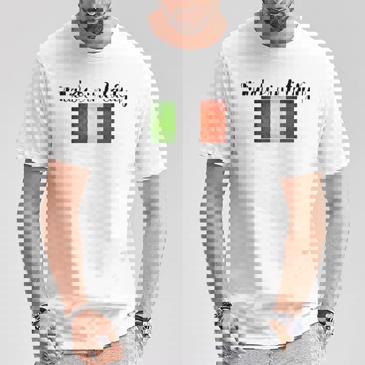 イタリア製イタリア国旗シャツ。 Tシャツ 面白い贈り物