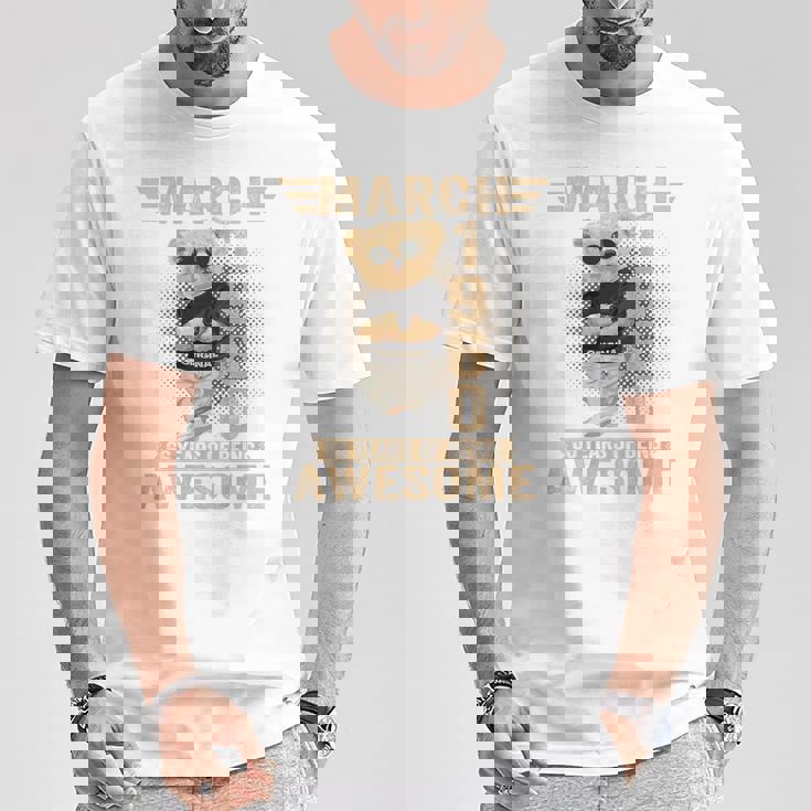 オンバック 3月66日 誕生日 男性 女性 1960年 テディベア Tシャツ 面白い贈り物