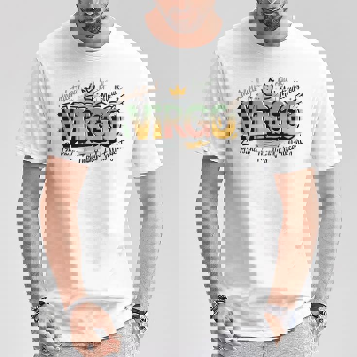 カラフルな乙女座の星座デザイン Tシャツ 面白い贈り物