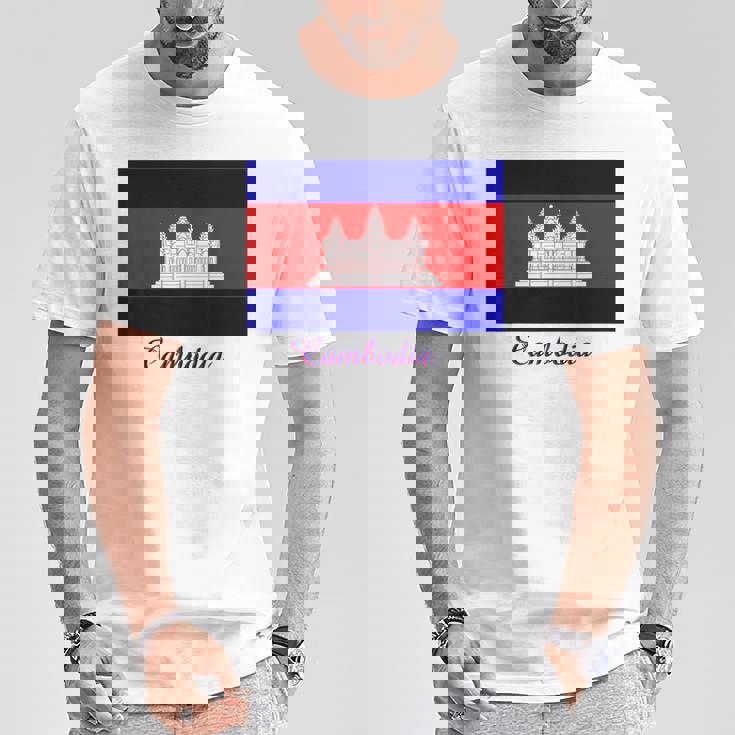 カンボジア カンボジア国旗 お土産 Tシャツ 面白い贈り物