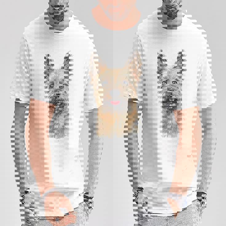 ケアンテリア 犬 グラフィック ペット アートワーク ケアンテリア Tシャツ 面白い贈り物