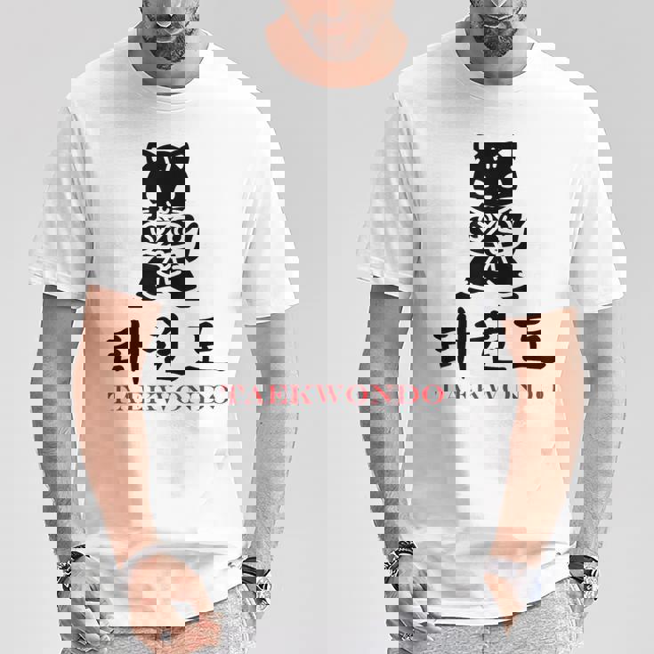スポーツ 武道 韓国語 書道 テコンドー Tシャツ 面白い贈り物